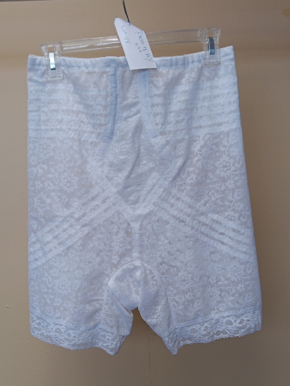 RARE Vintage White Lace Half Slip Shorts GIRDLE, RAGO OF NEW YORK. MADE IN USA